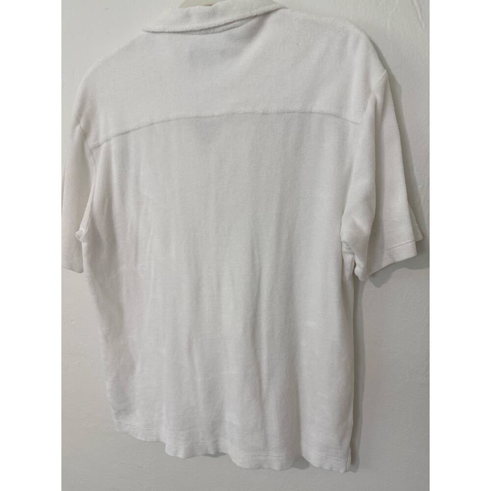 Eton White Terry Cloth Button-Front Shirt | 100% Cotton | Made in Europe | M - Picture 4 of 7